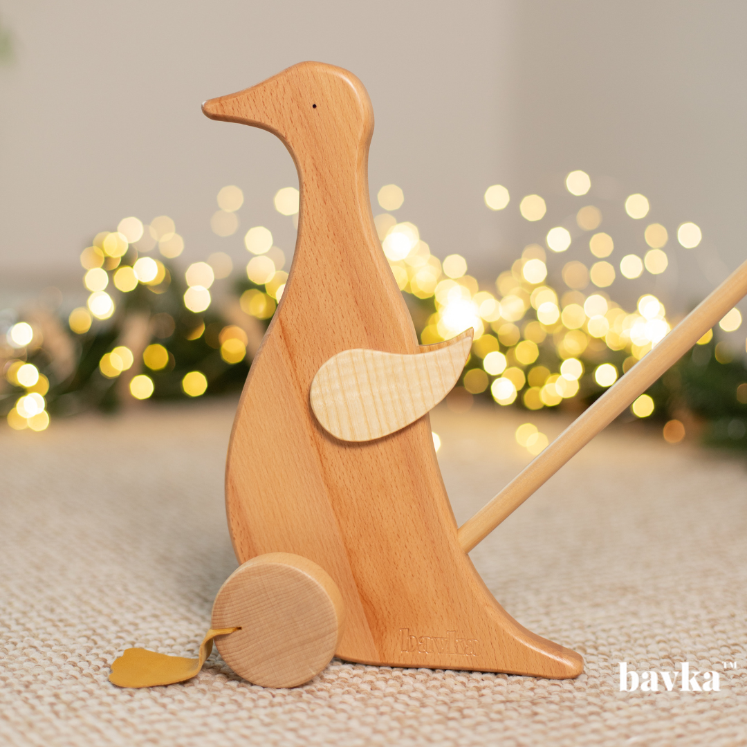 Wooden Push toy Goose