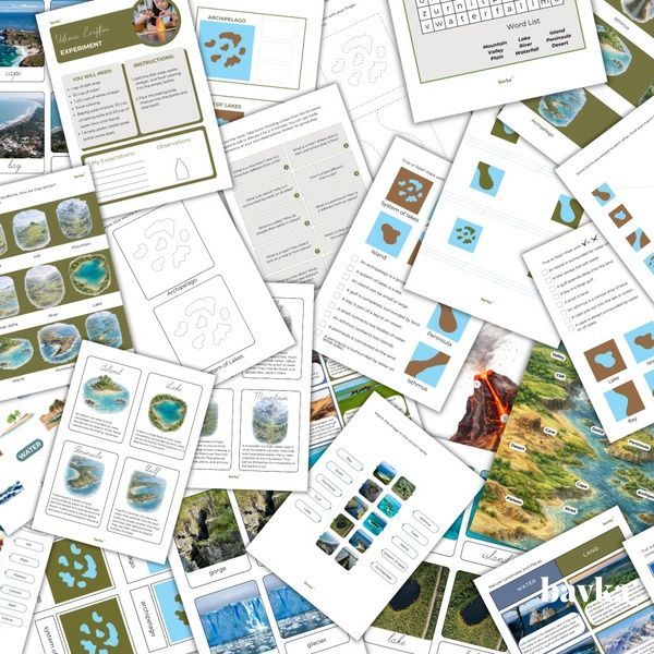 Montessori Learning Workbook &ldquo;Land and Water Forms&rdquo; (PDF)