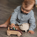 Four Seater Wooden Car with Peg People
