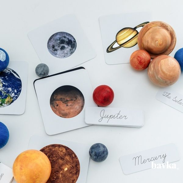 Montessori Solar System 3-Part Cards for Kids
