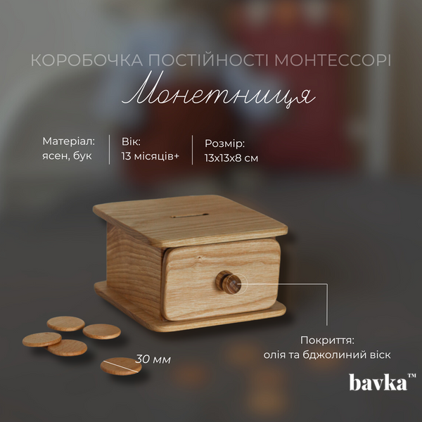 Montessori Imbucare Object Permanence Coin Box