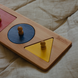 Montessori Wooden Three Geometric Shapes Knob Puzzles