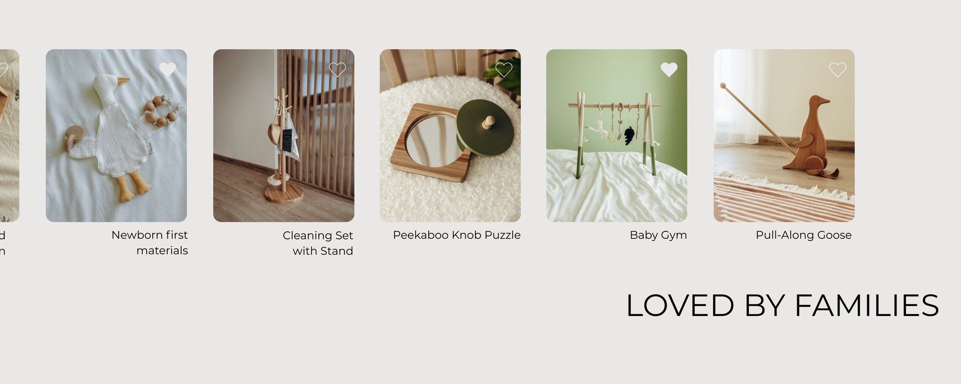 Montessori learning materials for home: wooden educational toys and practical life tools.
